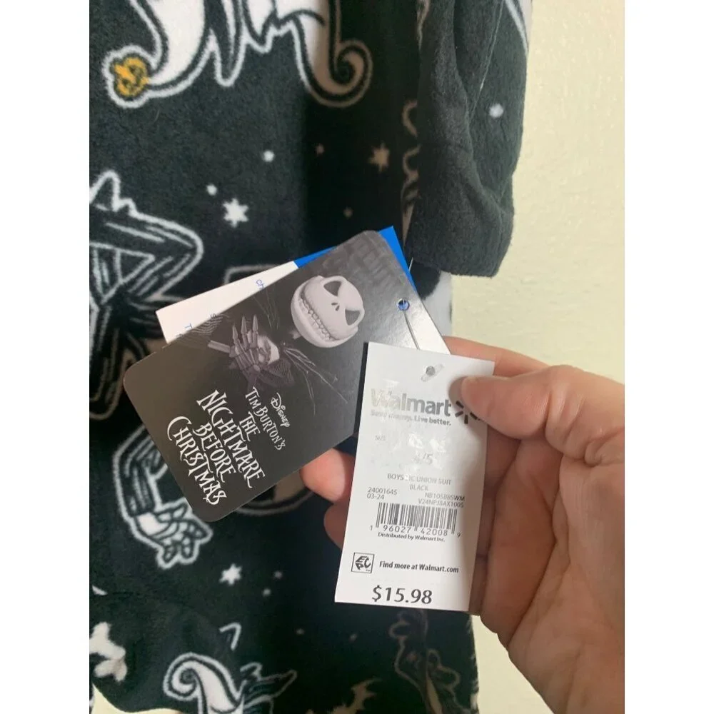 NWT Disney Nightmare Before Christmas Hoodie Pajamas Kids Size XS 4/5 Black AD5